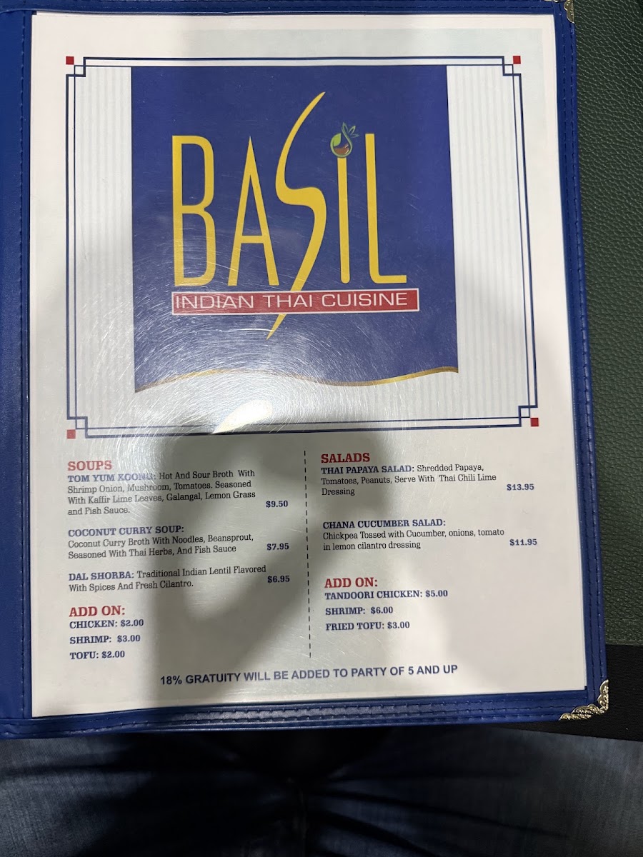 Basil Indian & Thai Cuisine MenuMenu Photo 7
