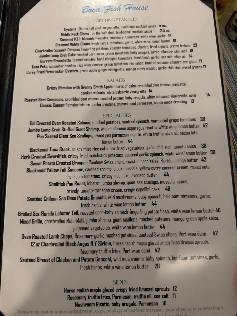 Boca Fish House Menu Photo 3