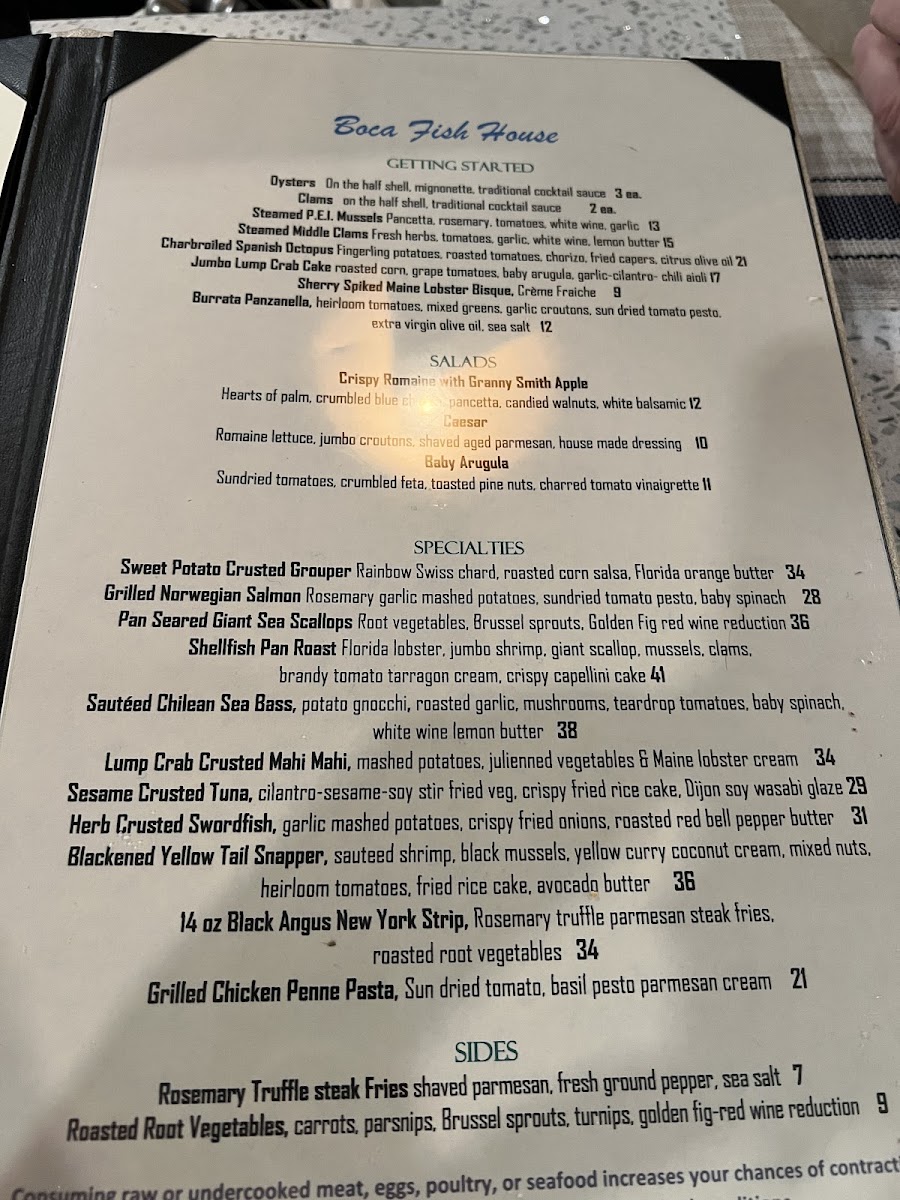 Boca Fish House MenuMenu Photo 6