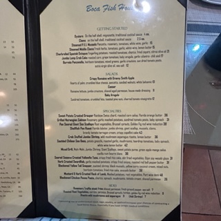 Boca Fish House MenuMenu Photo 8