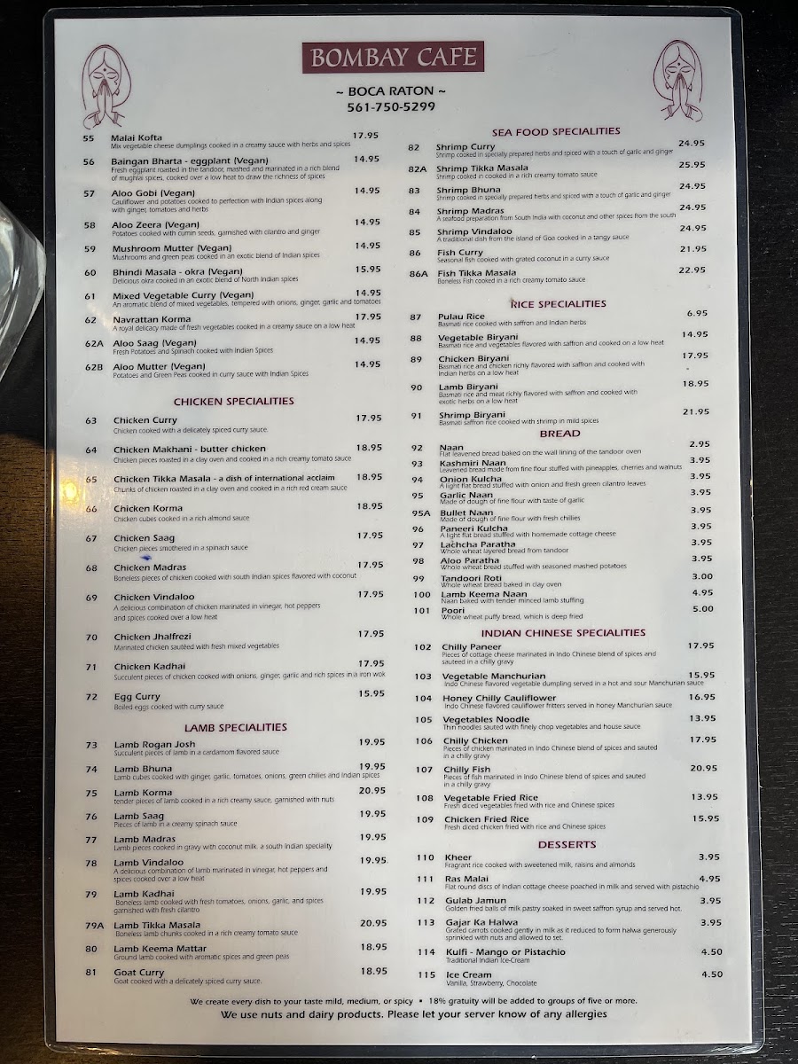 Bombay Cafe MenuMenu Photo 8