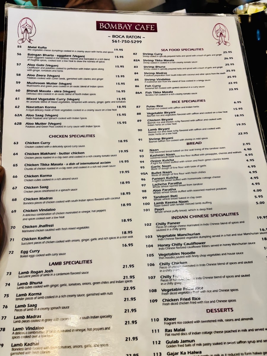 Bombay Cafe MenuMenu Photo 9