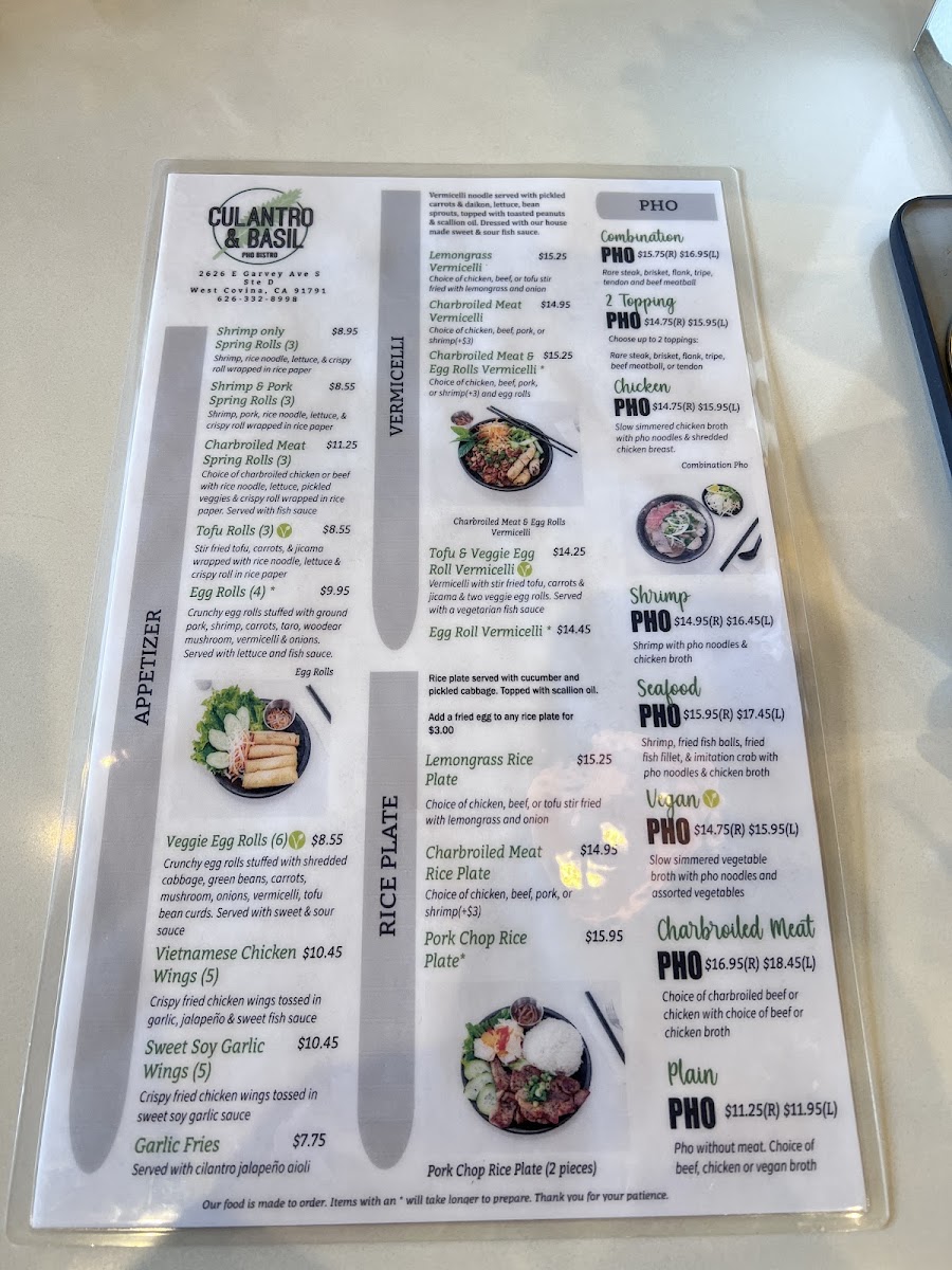 Culantro & Basil Pho Bistro Menu Photo 2