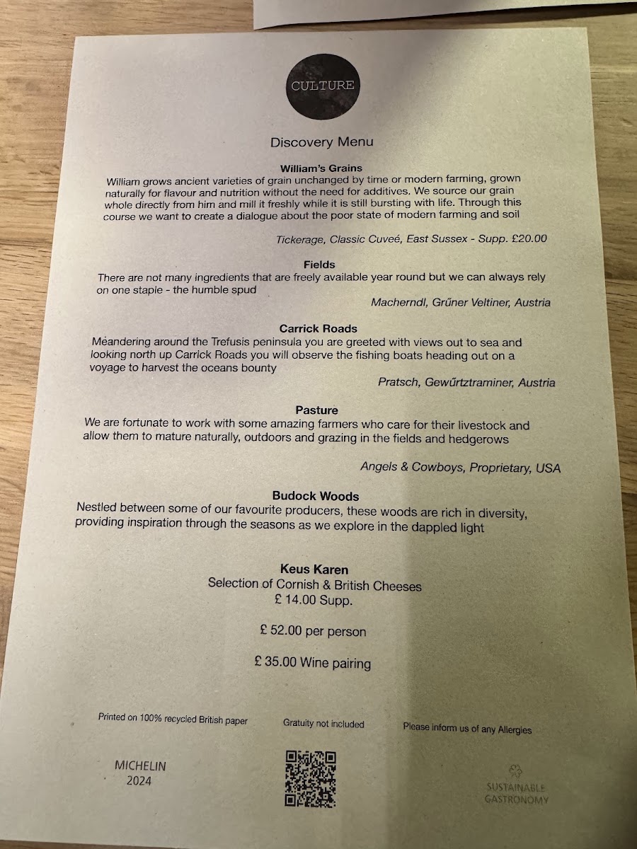 Culture Restaurant Menu Photo 2