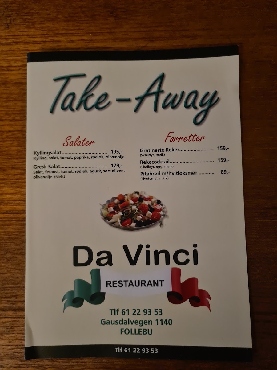 Da Vinci Restaurant Og Pizzeria Cengiz Murat Menu Menu Photo 4