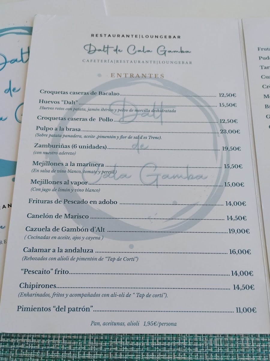 Dalt De Cala Gamba MenuMenu Photo 7
