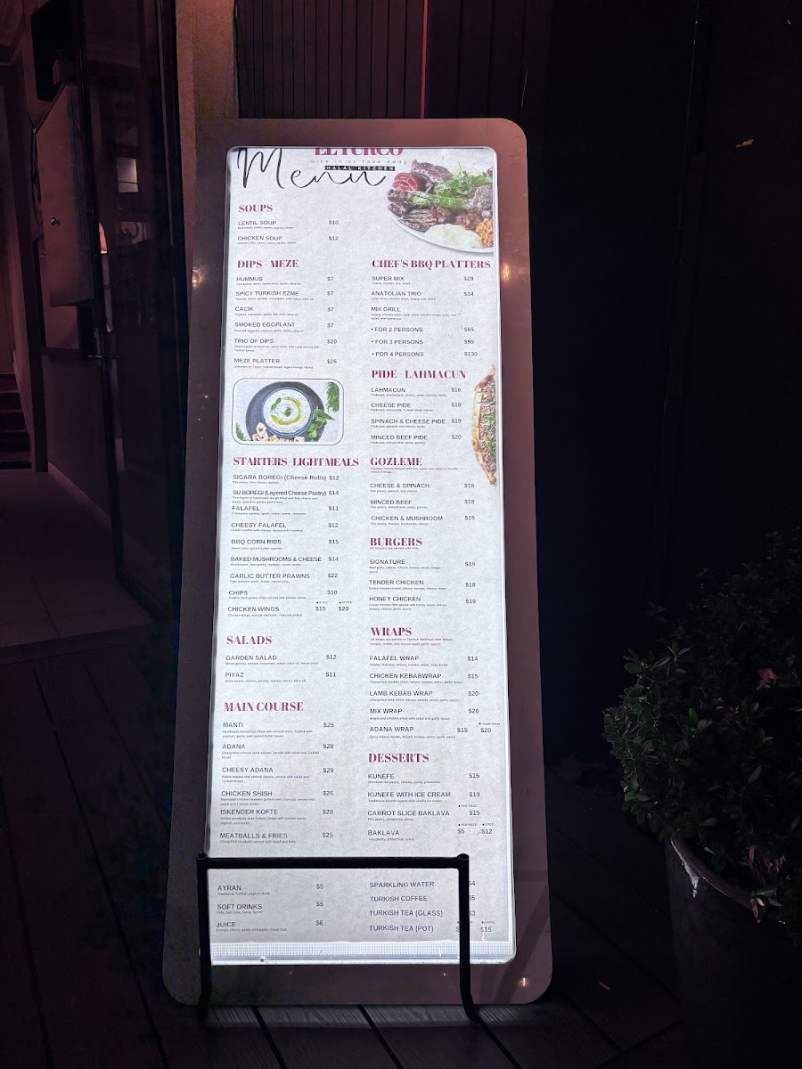 El Turco Menu Menu Photo 1