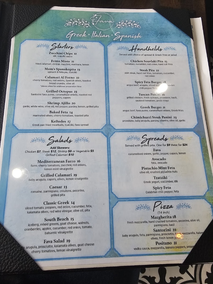 Fava Restaurant Menu Photo 1