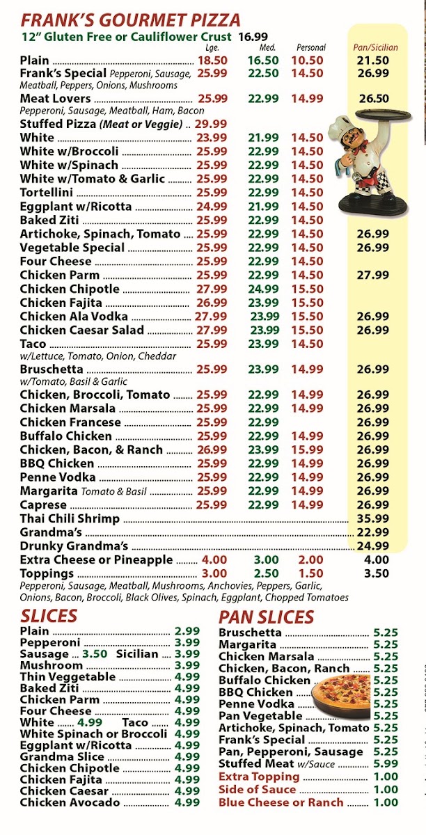 Frank's Pizza (West Milford) Menu Photo 1