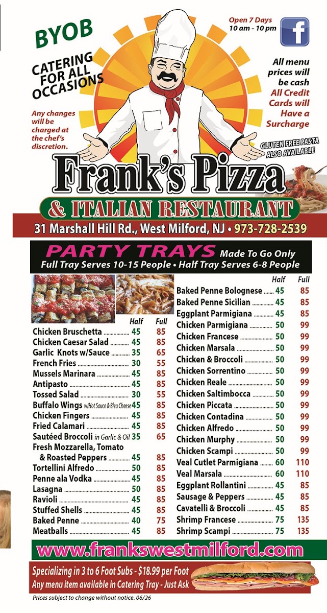 Frank's Pizza (West Milford) MenuMenu Photo 6