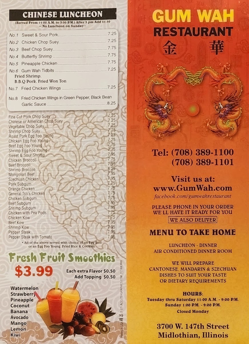 Gum Wah Restaurant MenuMenu Photo 7
