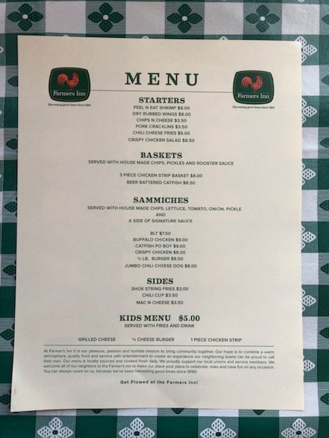 Historic Farmers Inn Menu Photo 1