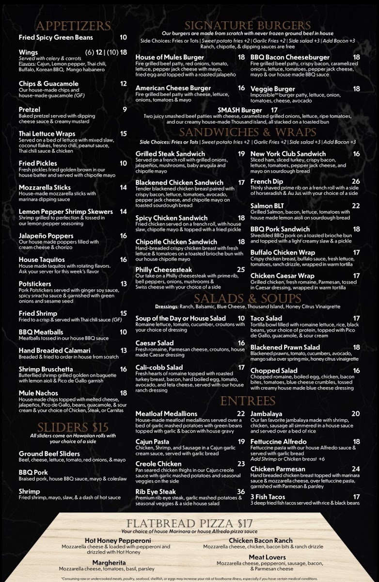 House Of Mules Cocktails & Kitchen Menu Photo 1