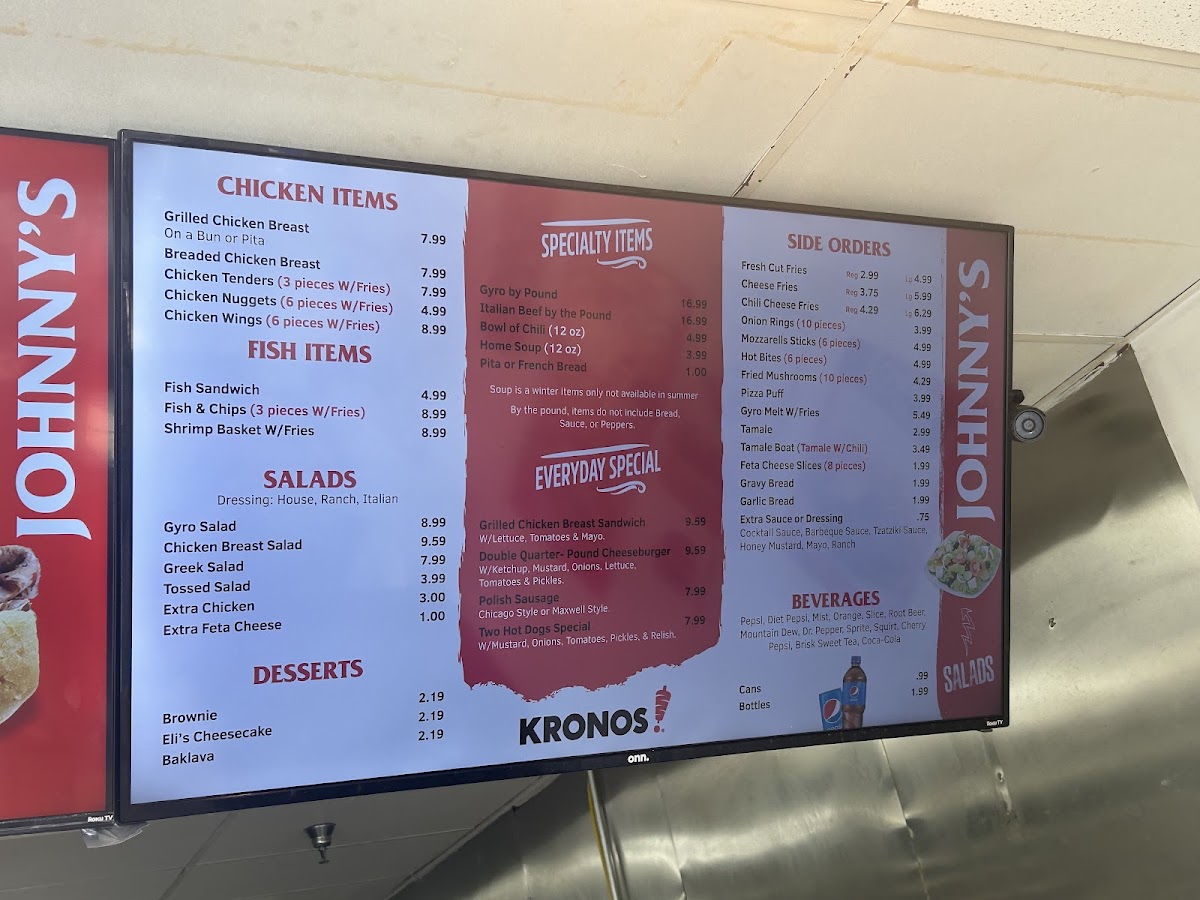 Johnny's Red Hots & Gyros MenuMenu Photo 6