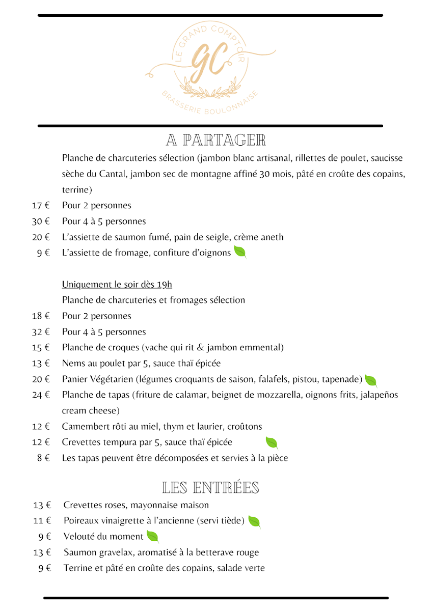 Le Grand Comptoir De Boulogne MenuMenu Photo 8