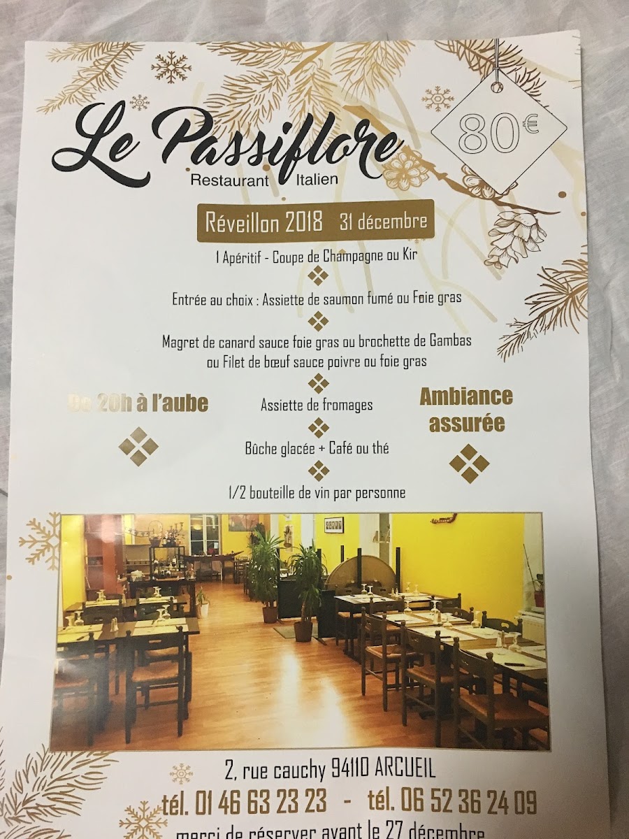 Le Passiflore Menu Menu Photo 1