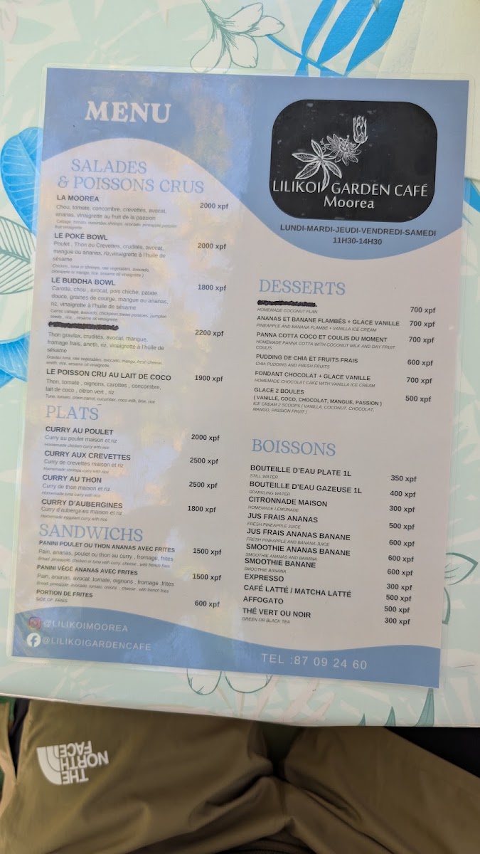 Lilikoi Garden Cafe Menu Photo 1