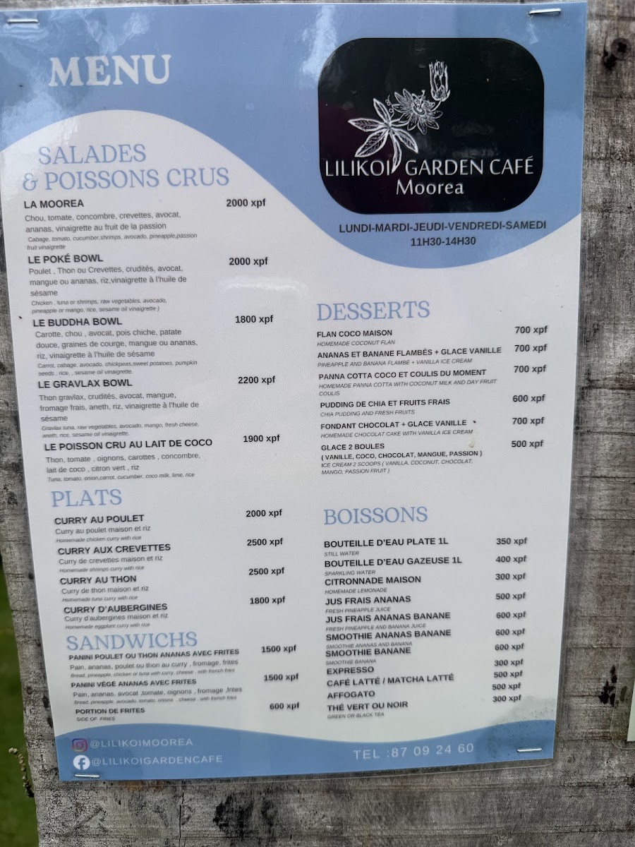Lilikoi Garden Cafe Menu Photo 2