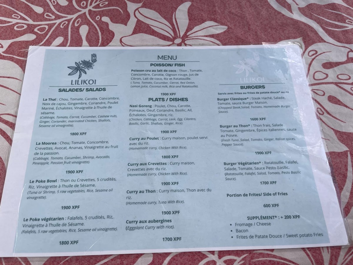 Lilikoi Garden Cafe Menu Photo 4