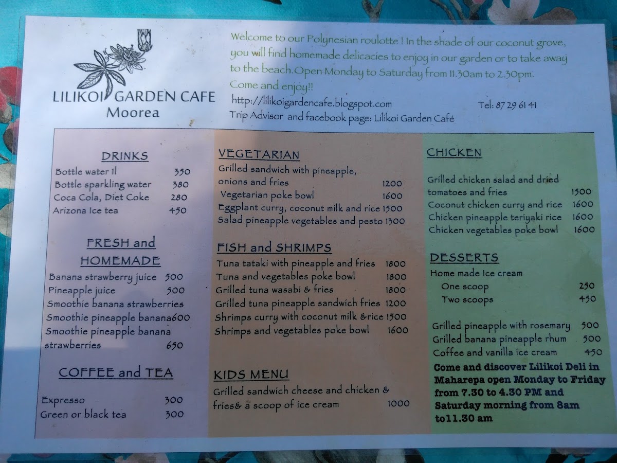 Lilikoi Garden Cafe MenuMenu Photo 7