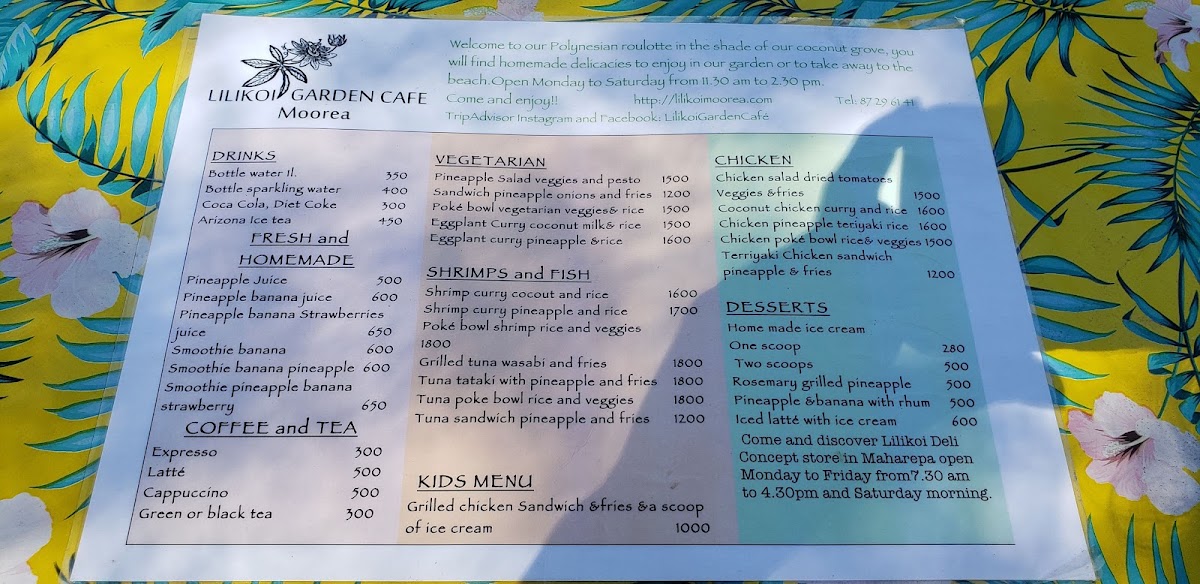 Lilikoi Garden Cafe MenuMenu Photo 8