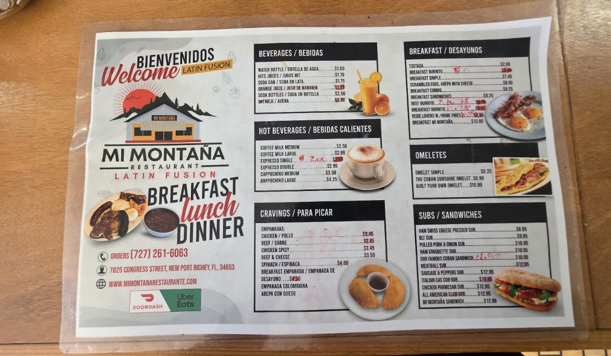 Mi Montaña Restaurant Menu Photo 4