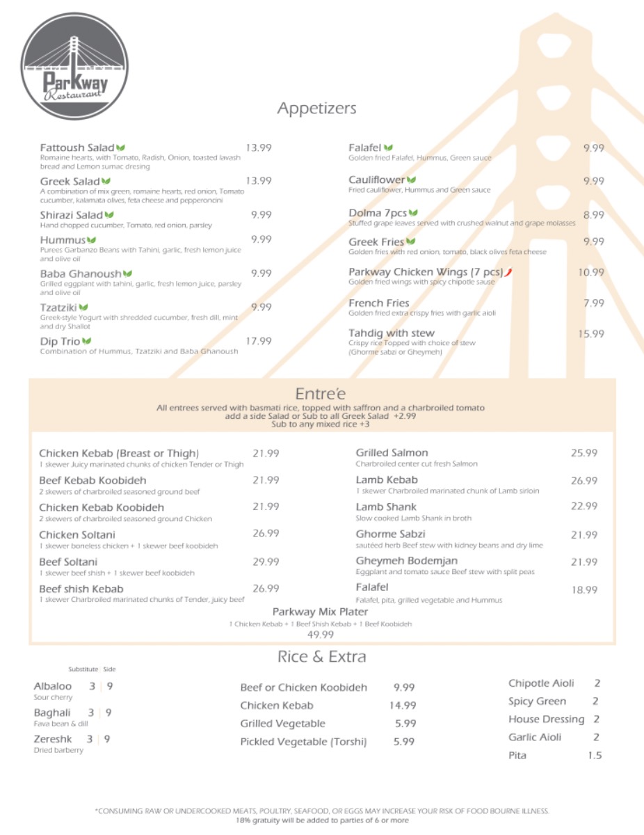 Parkway Kebab & Grill Menu Photo 3