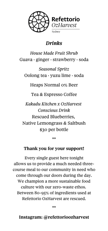 Refettorio Ozharvest Sydney Menu Photo 2