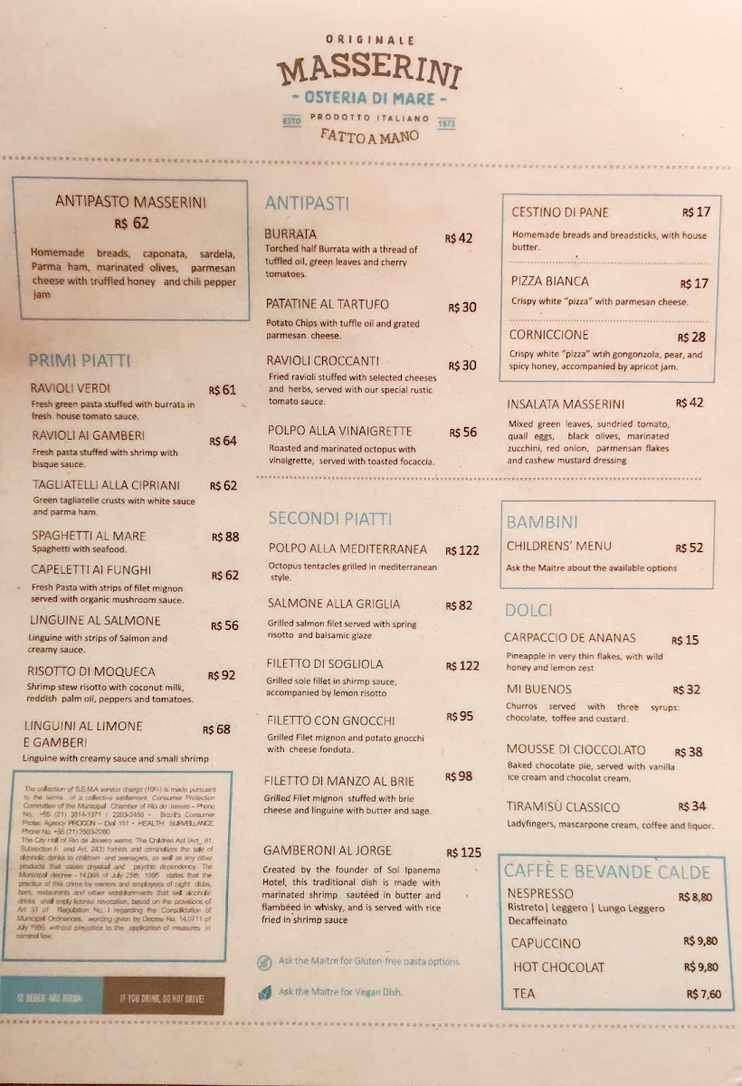 Restaurante Masserini Osteria Di Mare Menu Photo 4