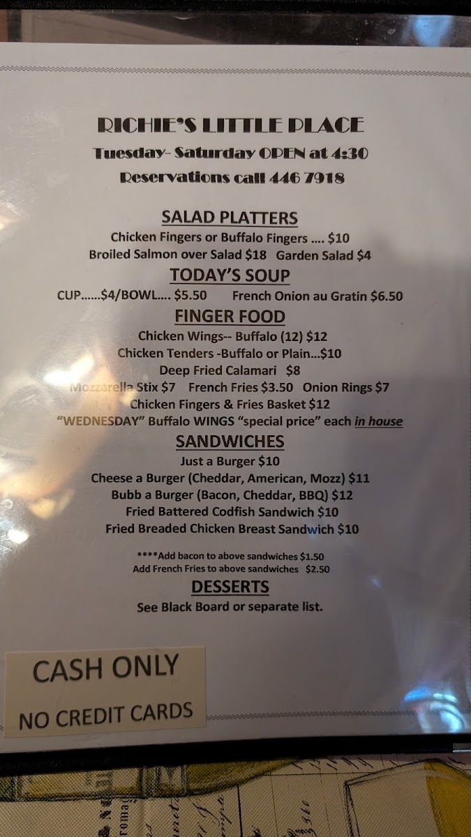 Richie's Little Place Menu Photo 3
