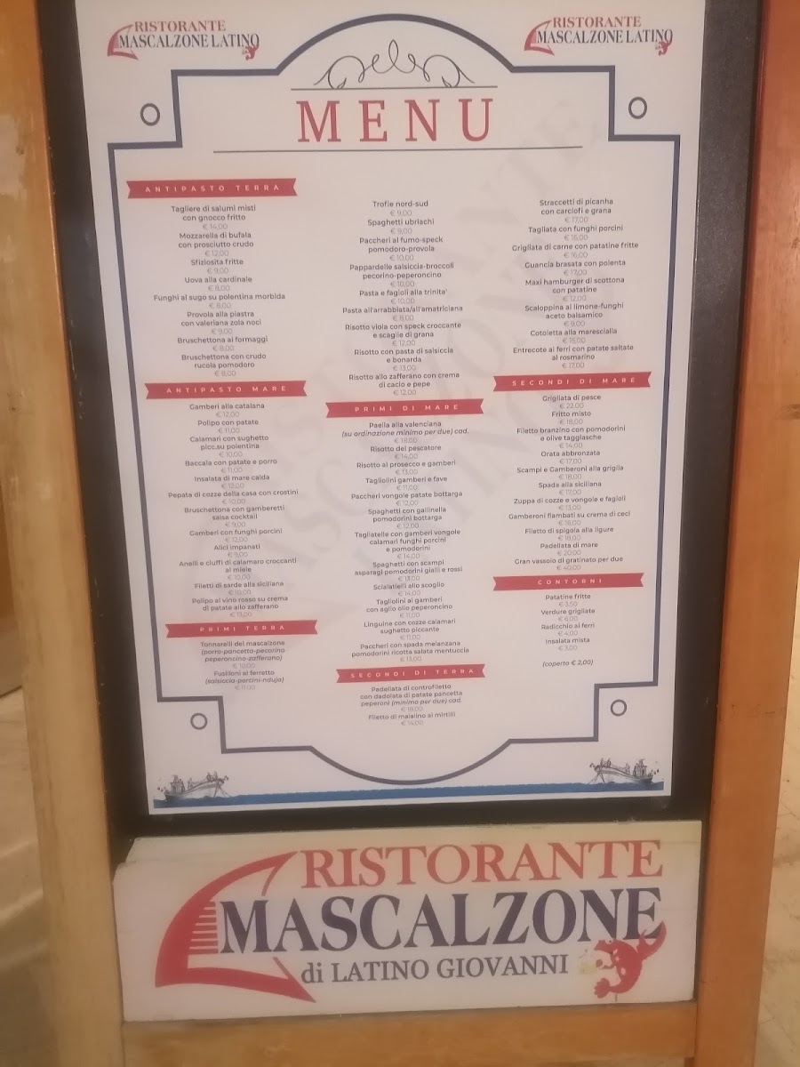 Ristorante Mascalzone Latino 1 Menu Photo 4