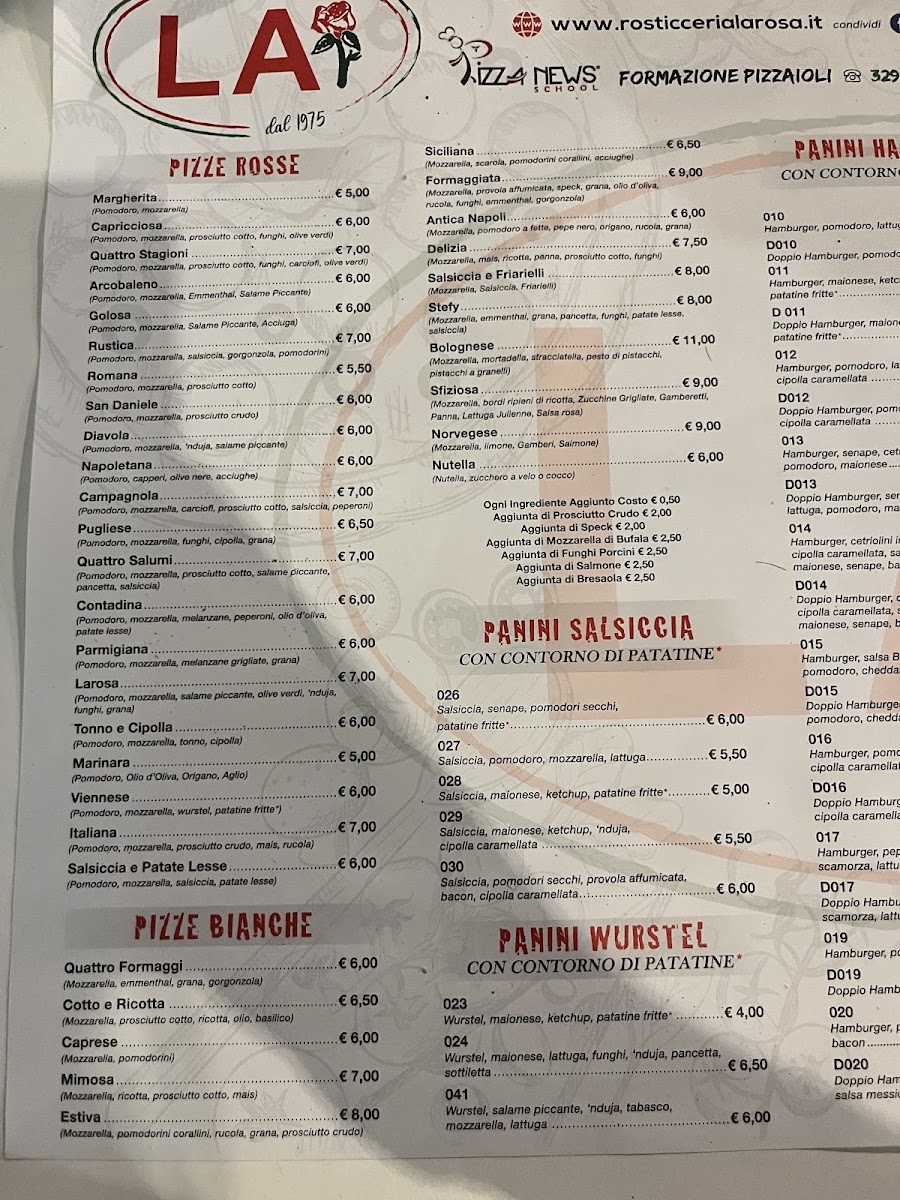 Rosticceria Pizzeria Larosa Menu Photo 1