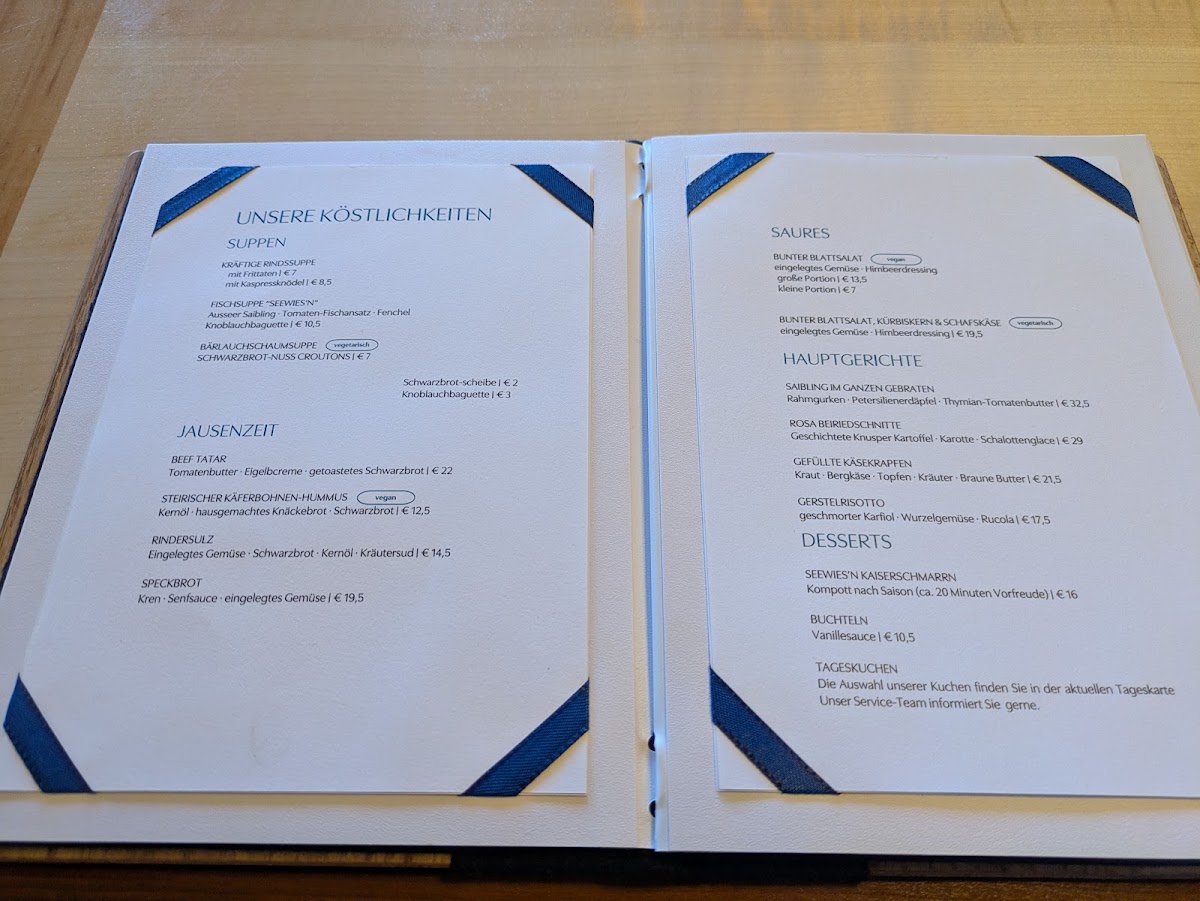 Seewiese Altaussee Menu Photo 1