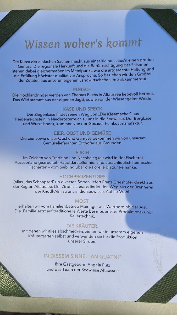 Seewiese Altaussee Menu Photo 3