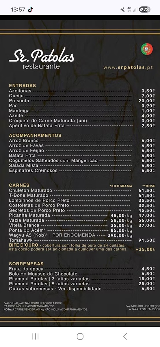 Senhor Patolas Menu Photo 1