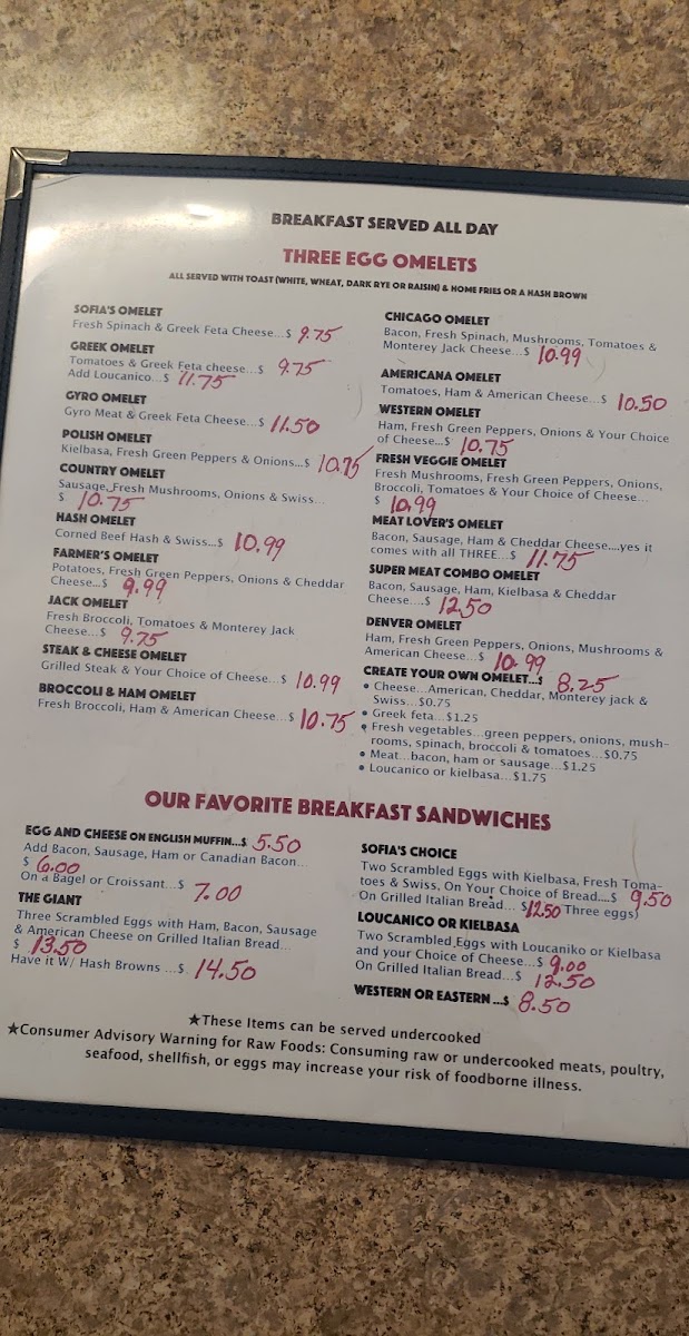 Sofia's Breakfast & Lunch Menu Photo 1
