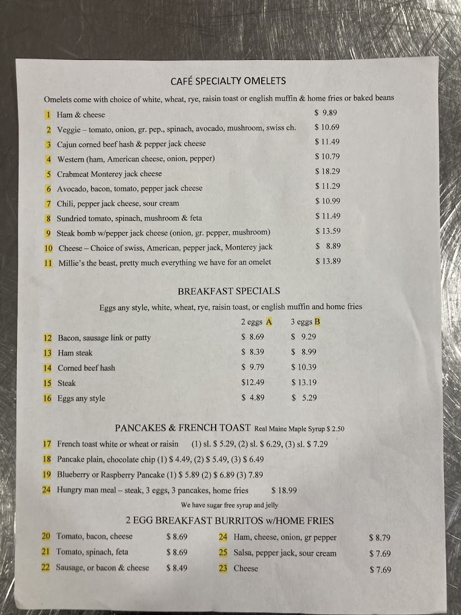 Sue's Cobscook Bay Cafe MenuMenu Photo 6