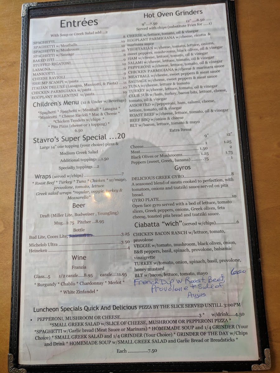 The Original Stavro's Pizza Menu Photo 4