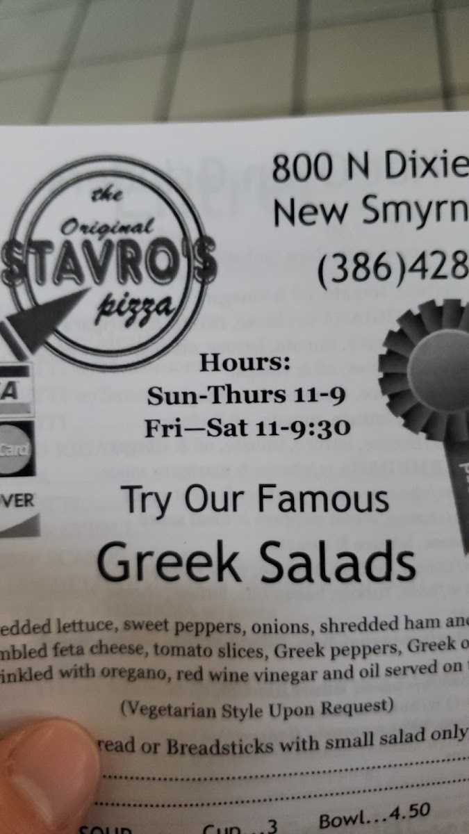 The Original Stavro's Pizza MenuMenu Photo 8