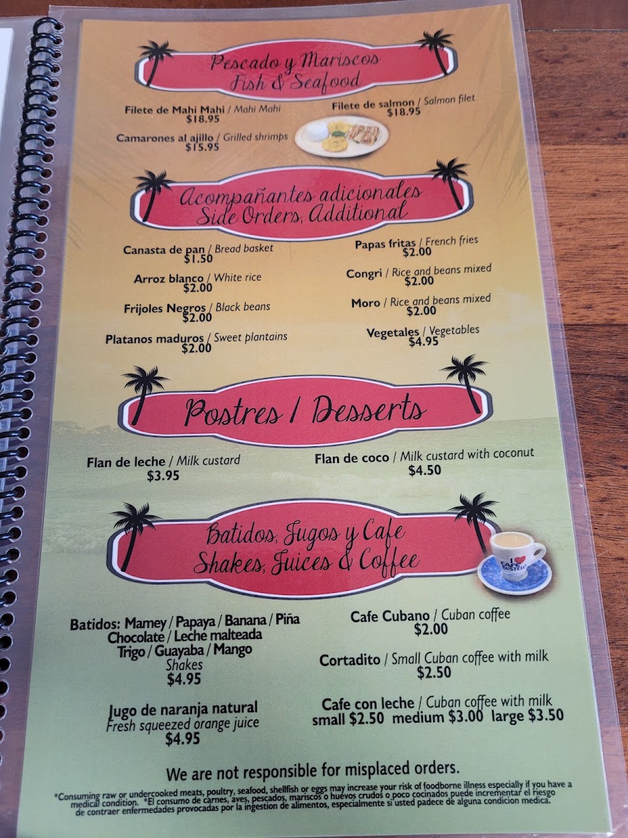 Three Palms Cuban Cafe Hollywood Menu Photo 3
