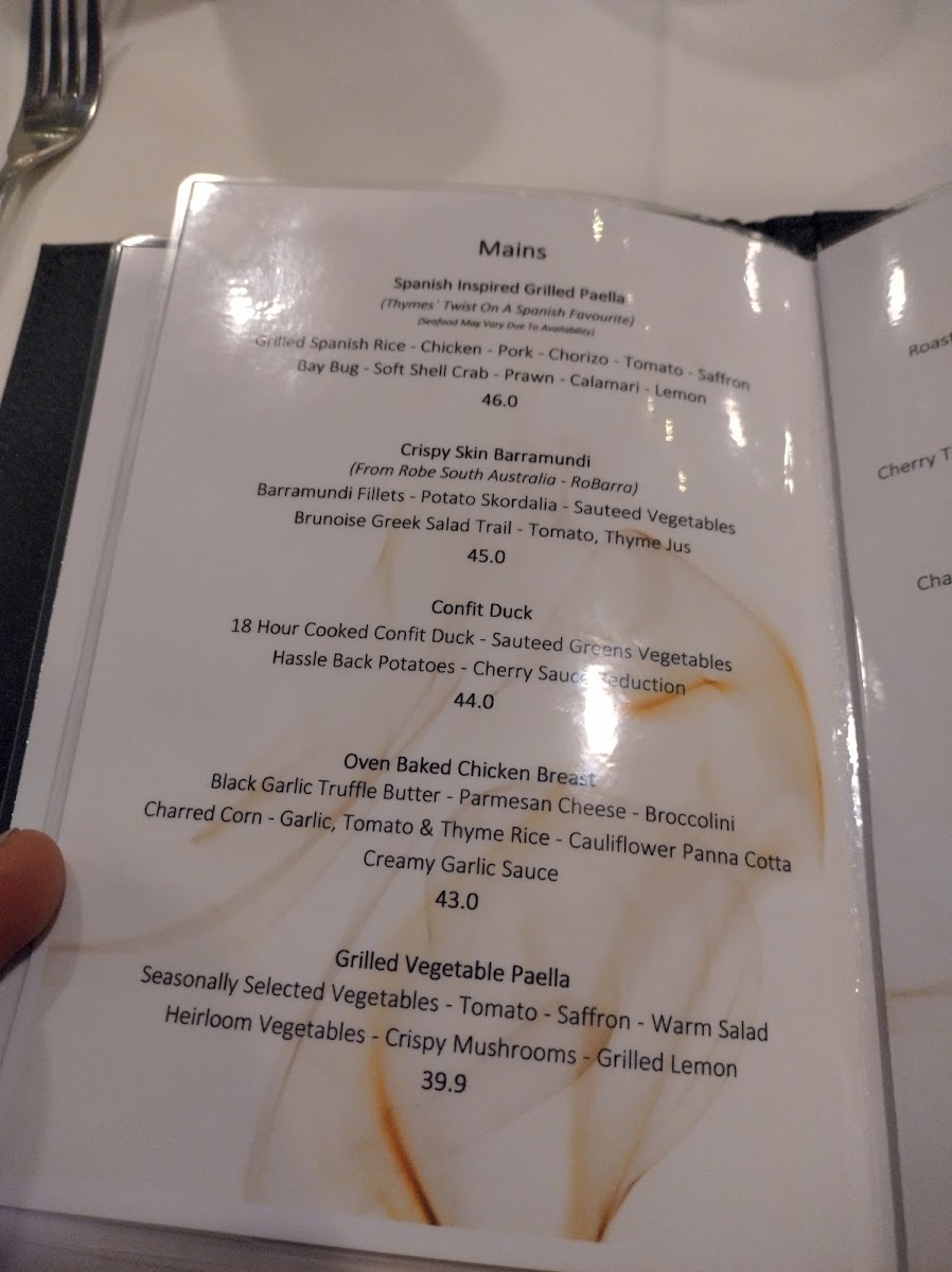 Thyme At The Lakes MenuMenu Photo 8