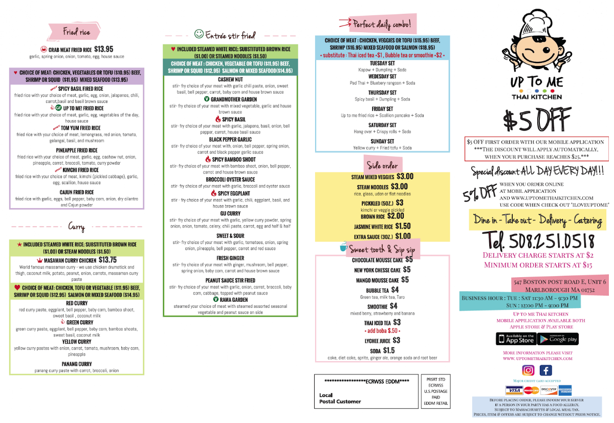 Up To Me Thai Asian & Ramen Menu Photo 1