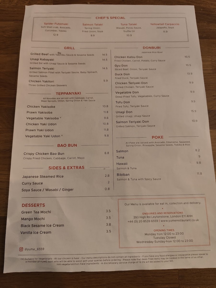Yume (Sushi Restaurant & Takeaway) Menu Menu Photo 4
