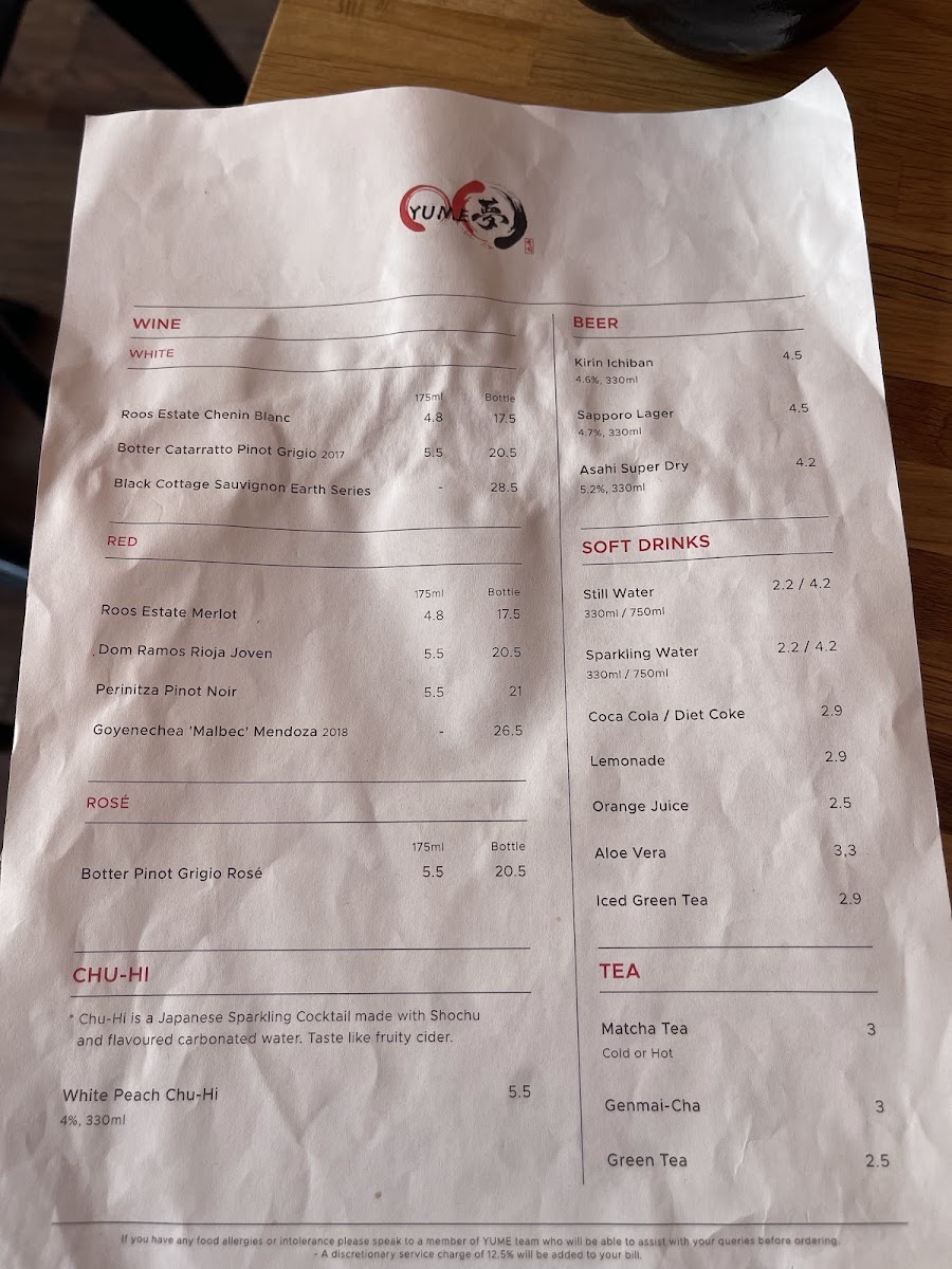 Yume (Sushi Restaurant & Takeaway) MenuMenu Photo 8